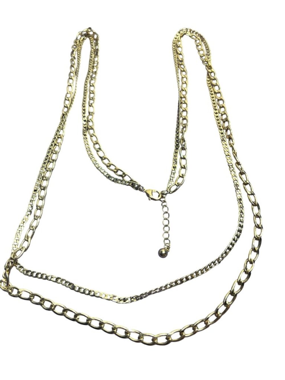 2 Strand Goldtone Chain Necklace 39 inch 43 inch Lobster Clasp 2 inch Extender